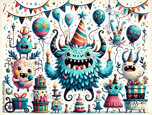 Monstruos de Fiesta: Celebración de Criaturas Fantásticas