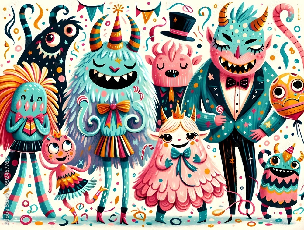 Monstruos de Fiesta: Celebración de Criaturas Fantásticas