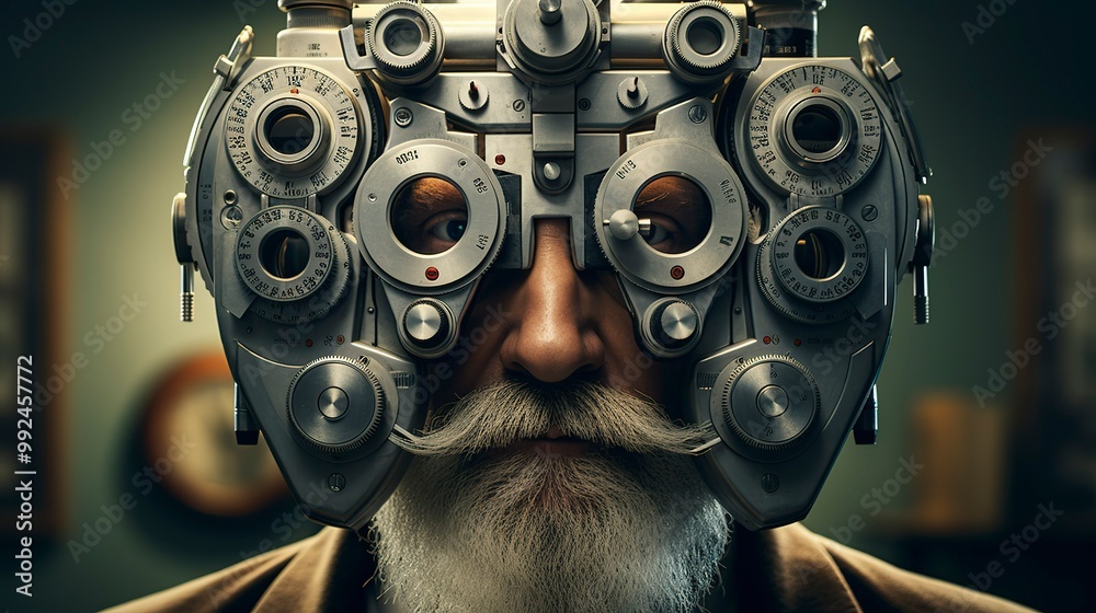 A photo of a tele-optometry consultation. A photo of a tele-optometry consultation.