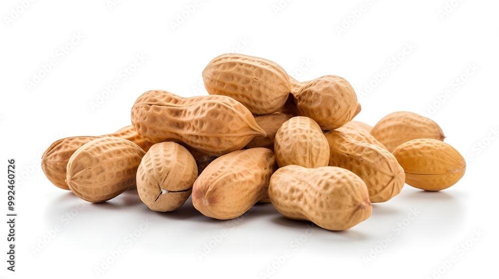 pile of almonds with white background Generative AI pile of almonds with white background Generative AI