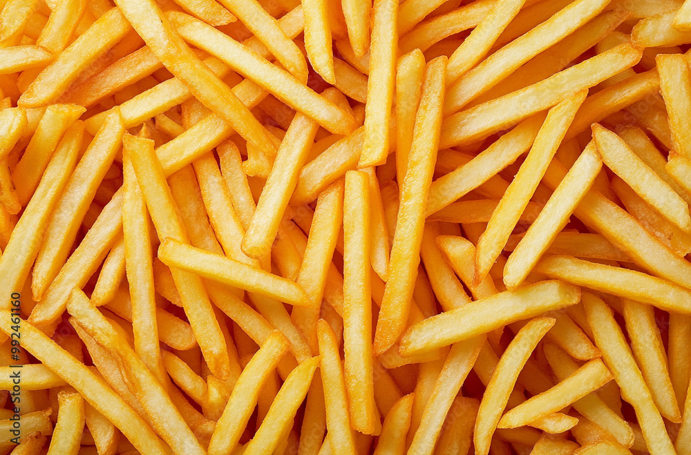 close-up of french fries with many golden and crisp cut strips close-up of french fries with many golden and crisp cut strips