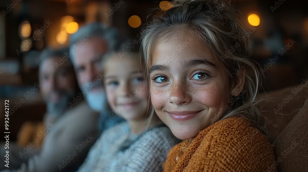 Obraz premium Warm Family Gathering in a Cozy Living Room