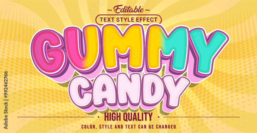 Obraz premium Editable text style effect - Gummy Candy text style theme.