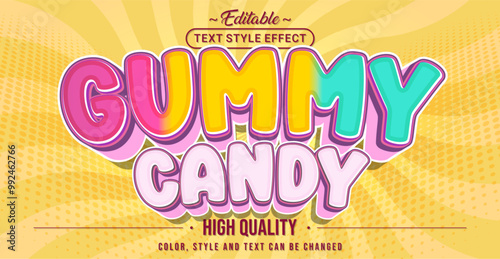 Editable text style effect - Gummy Candy text style theme.