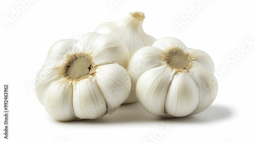 fresh garlic isolated on white background