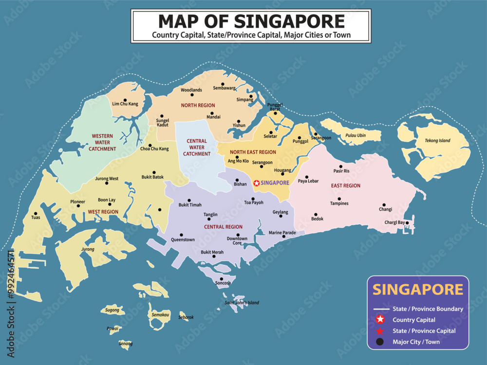Naklejka premium Geography Political map. Political map of country with capital, province or state capital, major cities and town.