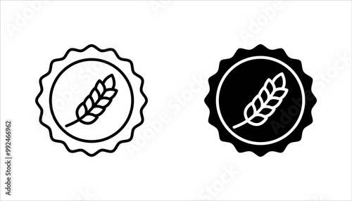 Gluten free icon set. No gluten emblem for product, vector illustration on white background