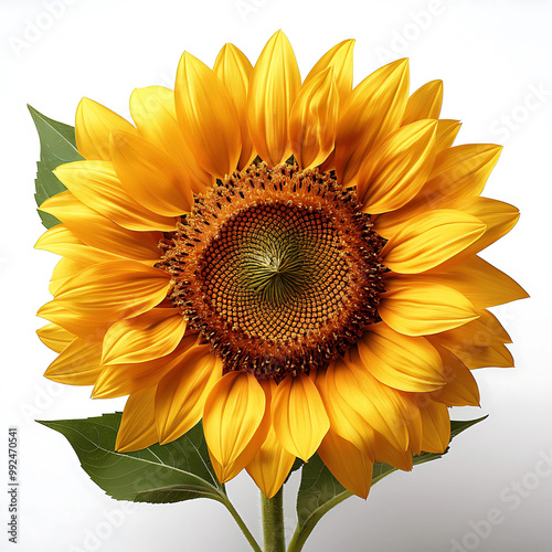 The sunflower isolated on a white background