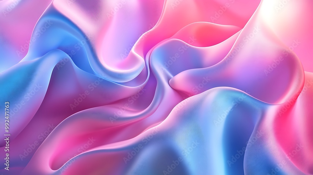 Fototapeta premium Abstract Flowing Fabric in Pastel Hues