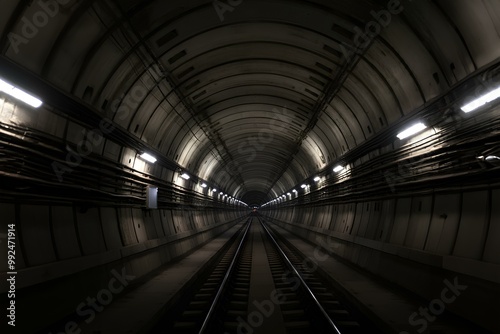 地下トンネル。地下鉄の路線｜Underground tunnel. Subway lines.