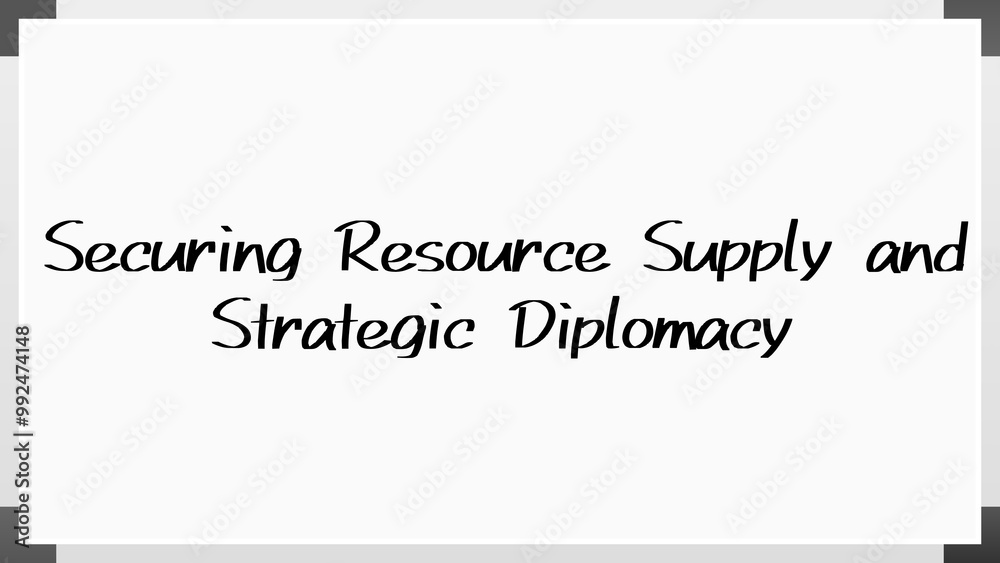 Securing Resource Supply and Strategic Diplomacy のホワイトボード風イラスト Securing Resource Supply and Strategic Diplomacy のホワイトボード風イラスト