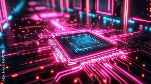 the entire PC interior with a vibrant pink glow