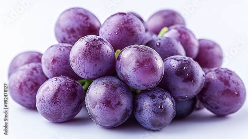 Bunch of grape captured macro lens each grape showing natural bloom subtle imperfection using soft natural light enhance realistic texture deep purple hue some grape slightly out of focus create depth