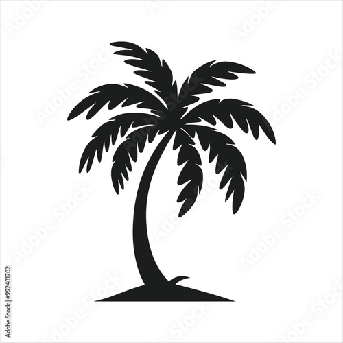The palm tree silhouette vector illustration.