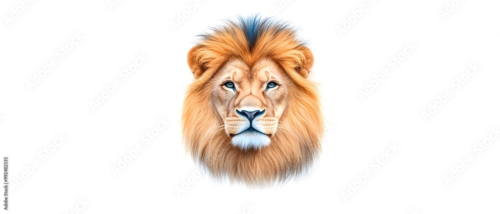 A majestic lion head illustration showcasing vibrant colors and intricate details, embodying strength and courage. A majestic lion head illustration showcasing vibrant colors and intricate details, embodying strength and courage.