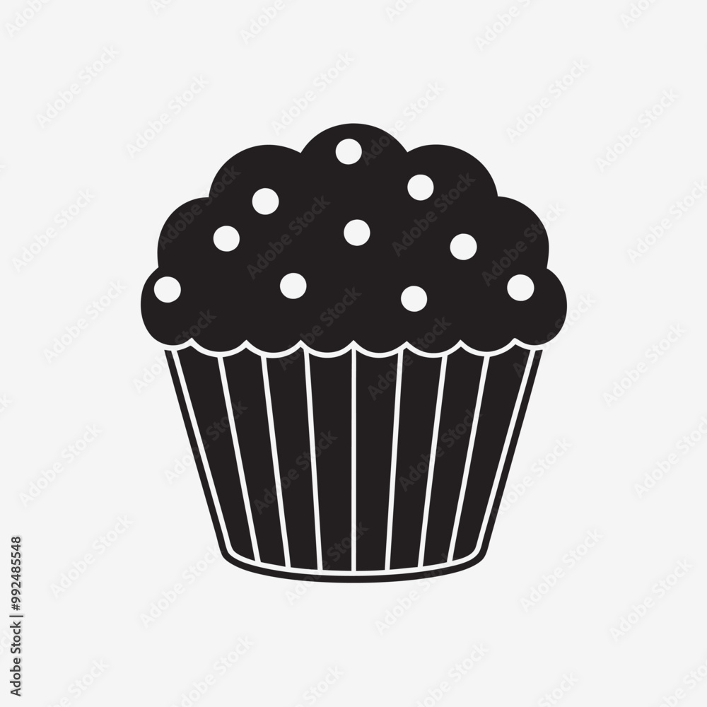 Bakery Food Muffin Icon in Flat Style - Vector Clipart for Cafes, Bakeshops, and Menus Bakery Food Muffin Icon in Flat Style - Vector Clipart for Cafes, Bakeshops, and Menus
