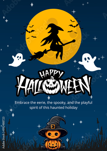 Halloween poster design vector with eps format.