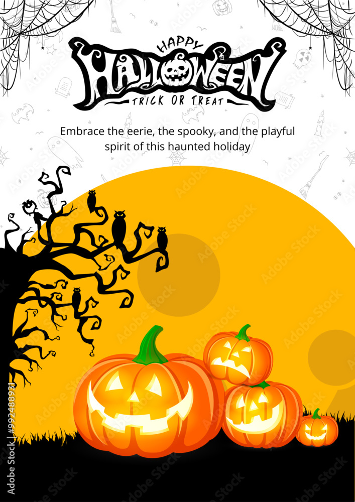 Halloween poster design vector with eps format. Halloween poster design vector with eps format.