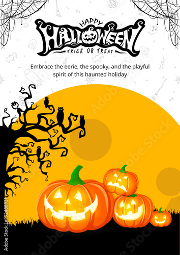 Halloween poster design vector with eps format.