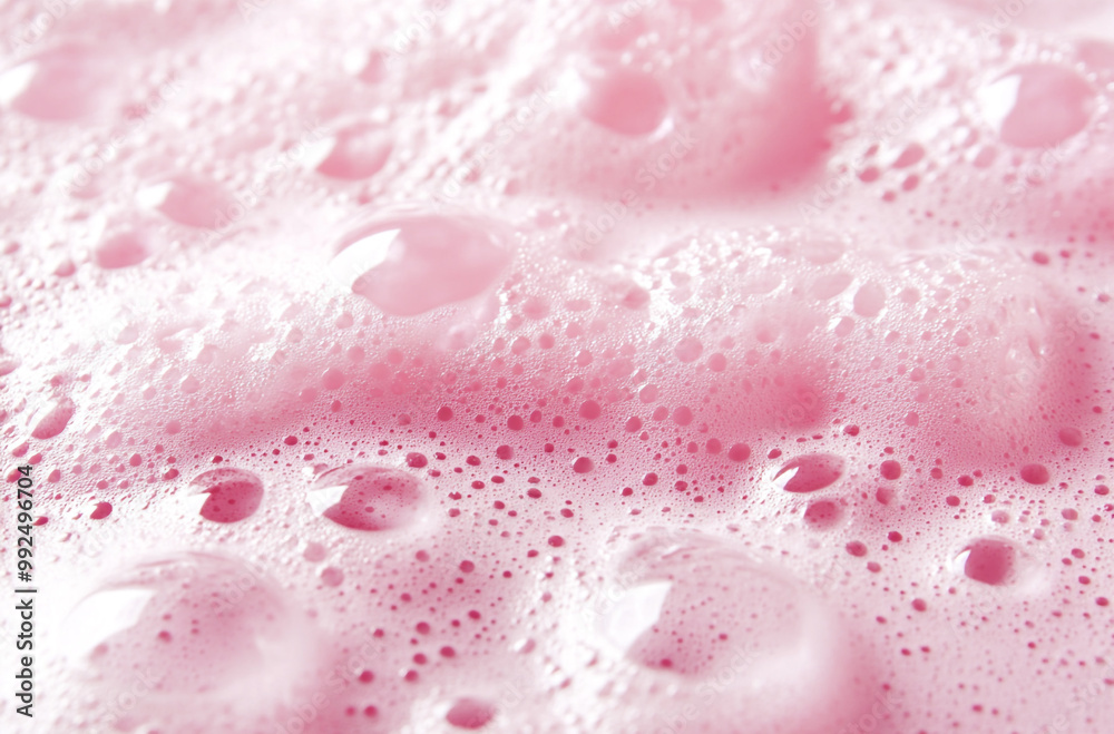 Close-up of pink sponge texture background with bubbles Close-up of pink sponge texture background with bubbles