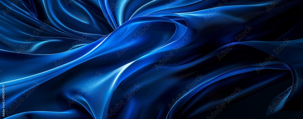 Obraz premium Abstract Blue Fabric Swirls