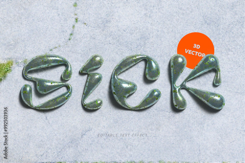 Sick 3d inflated editable text effect