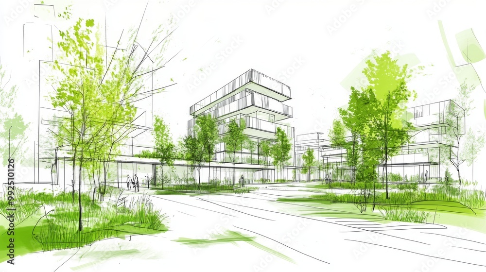 Obraz premium Generative AI plays a crucial role in sustainable urban planning.