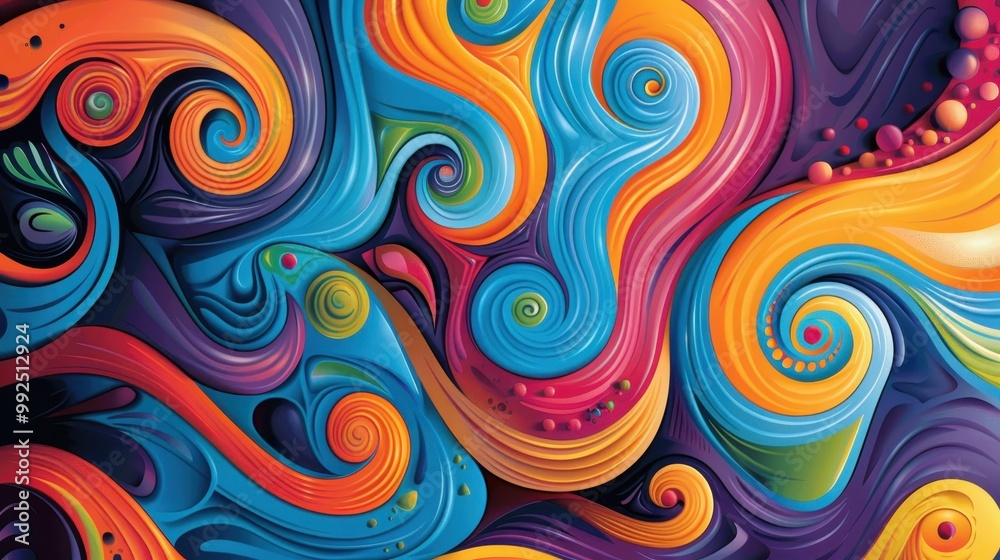 Vibrant and colorful abstract art featuring dynamic swirling patterns and bold, contrasting colors. Vibrant and colorful abstract art featuring dynamic swirling patterns and bold, contrasting colors.