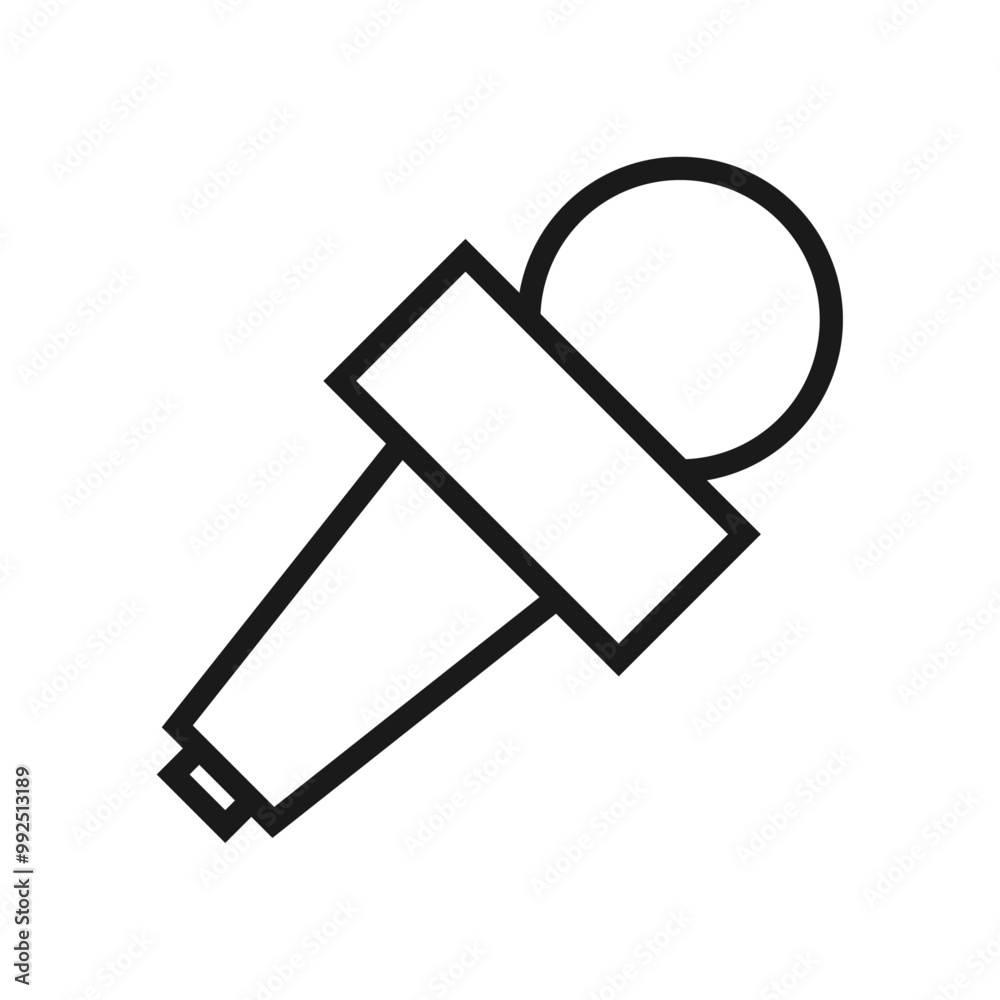 Microphone line icon on white background. Microphone line icon on white background.