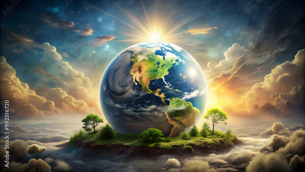 God creating a new healthy world out of the old sickly earth, healing, renewal, transformation, creation, nature God creating a new healthy world out of the old sickly earth, healing, renewal, transformation, creation, nature