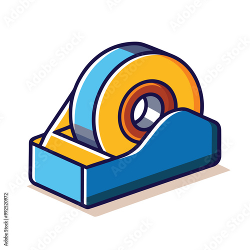 Tape Cutter or Tape Dispenser Icon Vector Illustration.