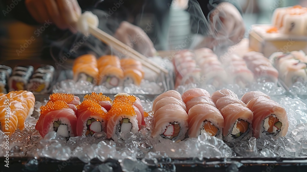 Obraz premium Fresh Sushi Rolls