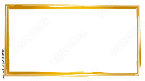 筆　金色　フレーム　手書き　和風　ベクター