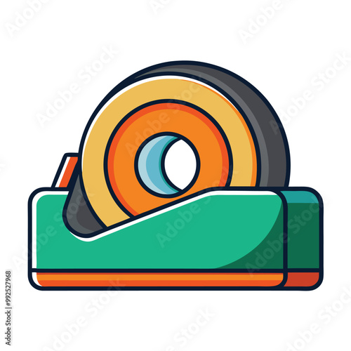 Tape Cutter or Tape Dispenser Icon Vector Illustration.