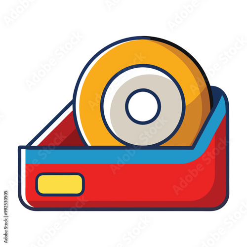 Tape Cutter or Tape Dispenser Icon Vector Illustration.