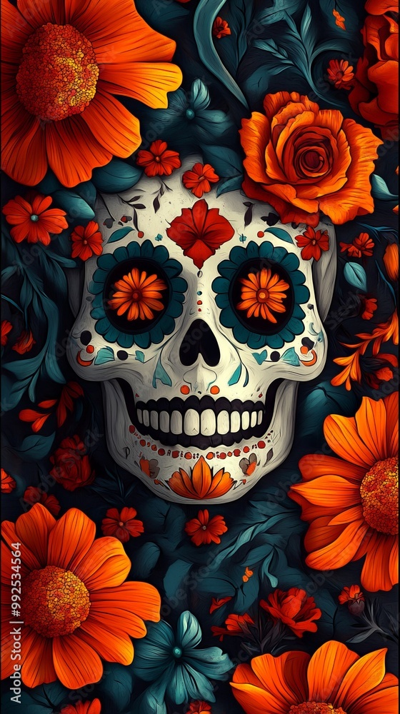 The concept of Day of the Dead background The concept of Day of the Dead background