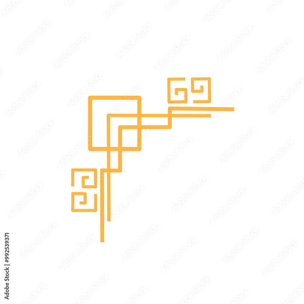 Roman corner frame vector elements