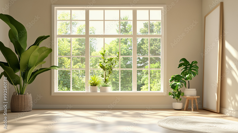 Fototapeta premium Interior Design Huge Window Space - Home Backdrop Styles