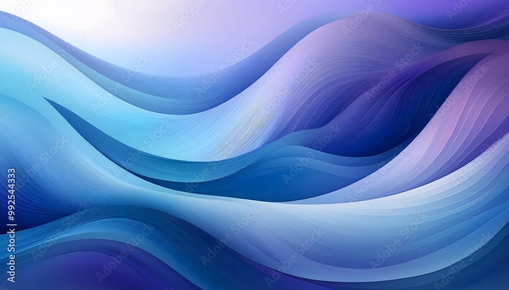 Obraz premium wave abstract background with smooth gradient blue