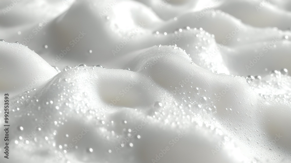 Close-up of White Foam with Air Bubbles Close-up of White Foam with Air Bubbles