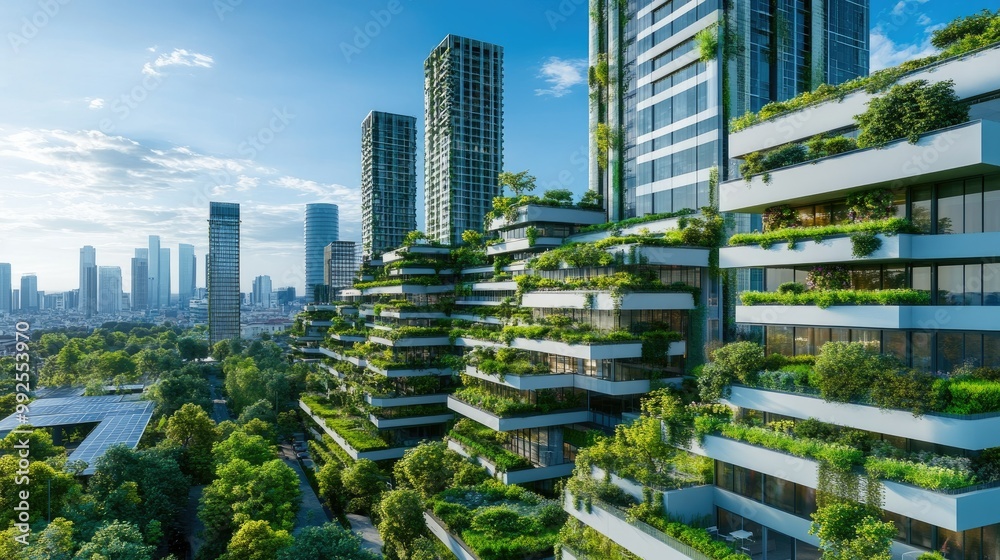 Fototapeta premium Modern Urban Architecture with Green Spaces