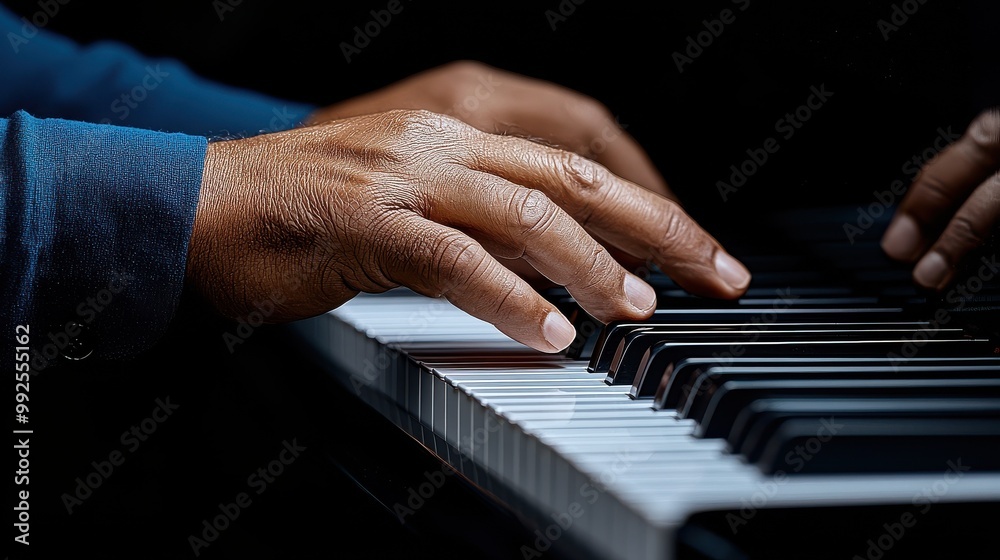 Mastering the Melody: Close-up of a pianist's hands gracefully navigating the ivory keys, showcasing the artistry and passion of music. Mastering the Melody: Close-up of a pianist's hands gracefully navigating the ivory keys, showcasing the artistry and passion of music.
