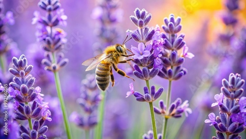 Bee collecting nectar on fresh lavender flowers, bee, nectar, lavender, flowers, nature, pollen, pollination, insect photo