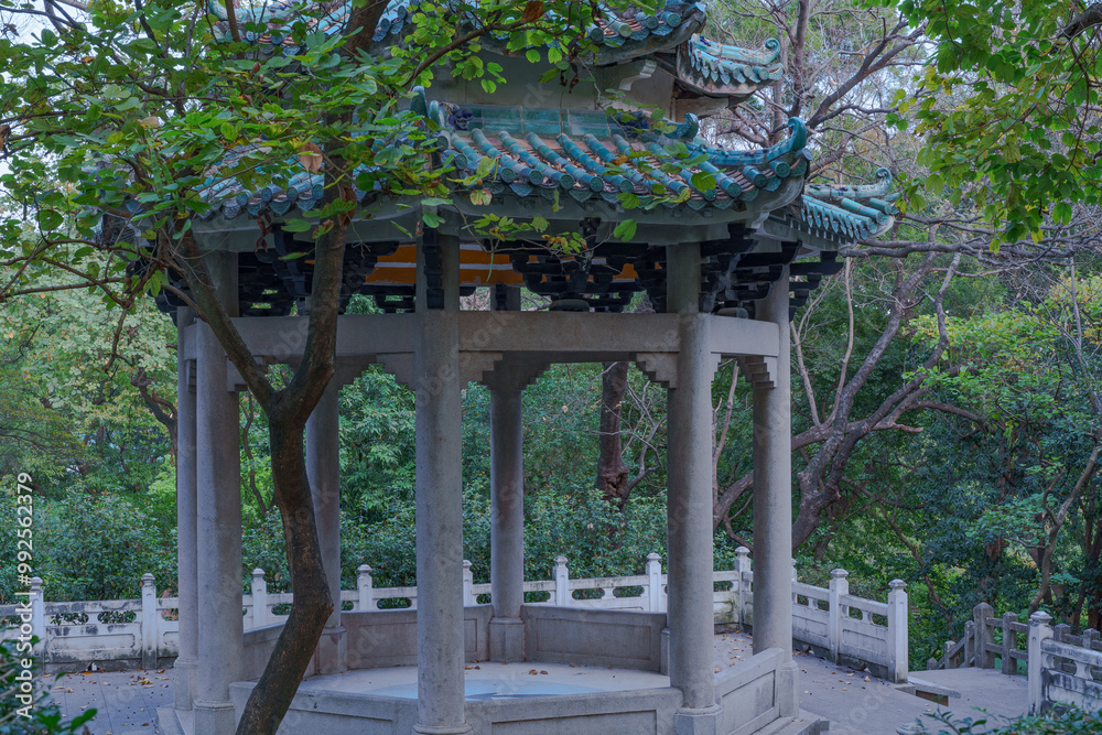 Traditional Chinese architectural pavilion in the park Traditional Chinese architectural pavilion in the park