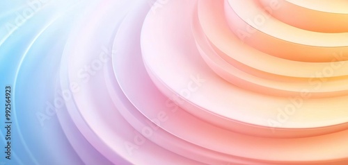 Repetitive circular patterns in soft pastel tones, creating a calming flow, flat design, front view, balance theme, animation, Splitcomplementary color scheme
