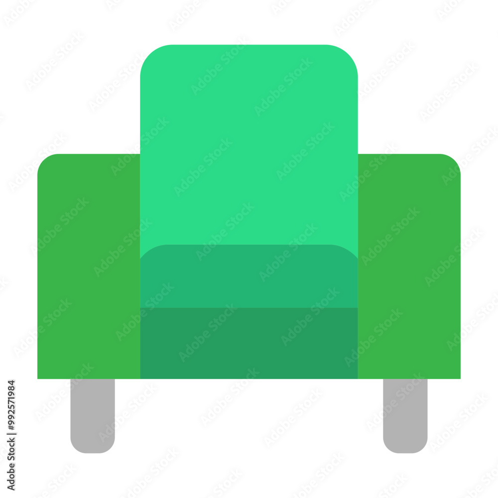Accent Chair Vector Flat Icon Design Accent Chair Vector Flat Icon Design