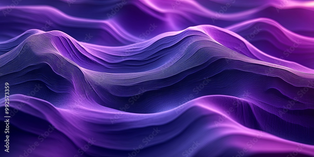 Obraz premium Abstract Purple and Blue Wavy Lines with a 3D Effect