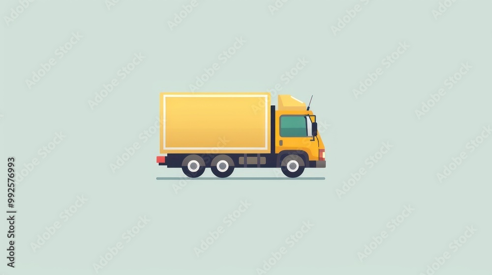 A flat design icon of a delivery truck. A flat design icon of a delivery truck.