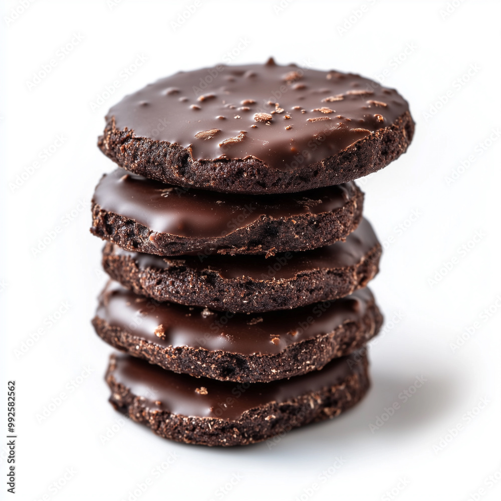 Delicious Chocolate Chip Cookies on White Background Delicious Chocolate Chip Cookies on White Background