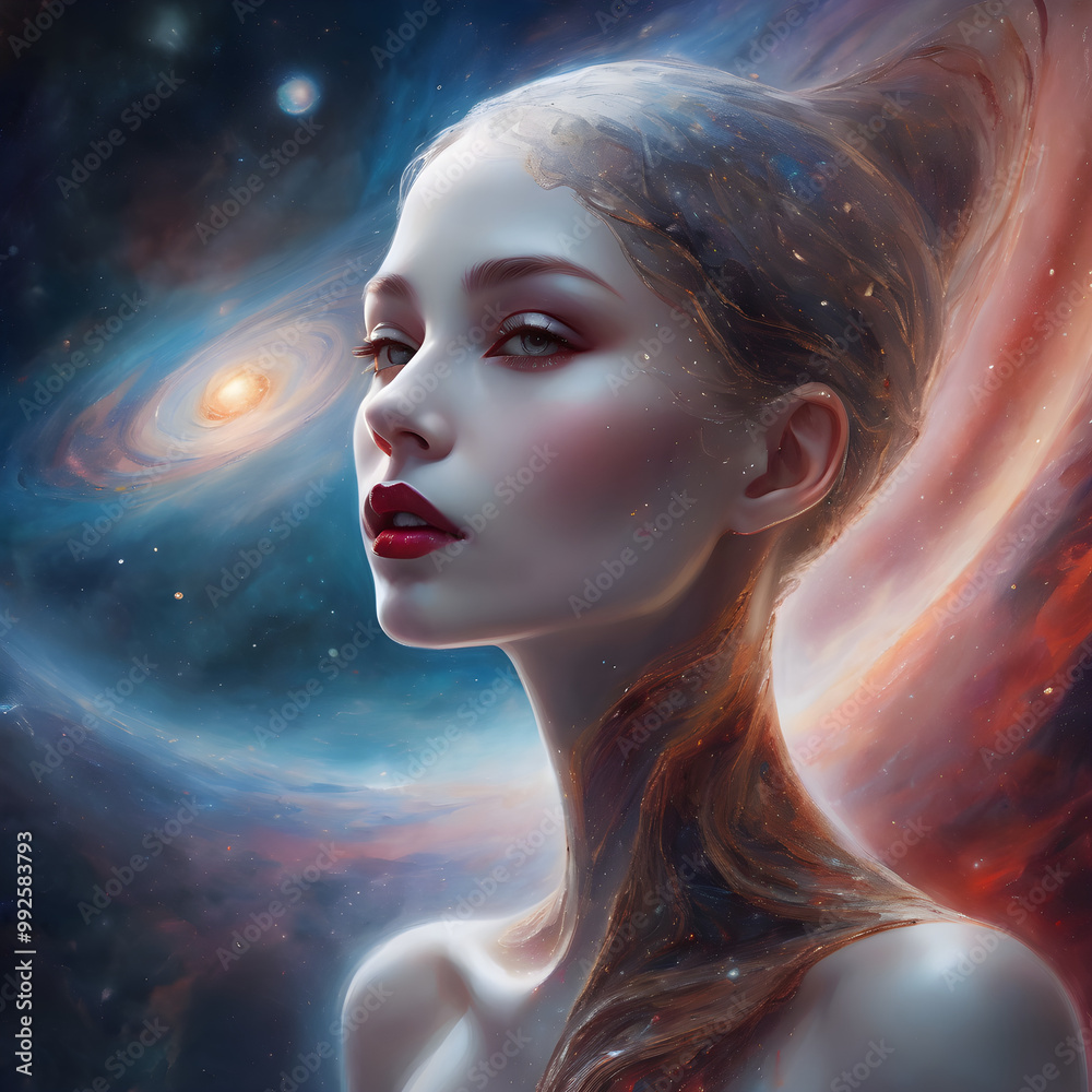 Immerse yourself in a mesmerizing cosmic world where a mysterious ...